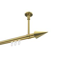 GARDINENSTANGE INNENLAUF Sonette Savio 540 cm (geteilt in 3 x 180 cm), 1-läufig, 20 mm Ø Messing-Optik - Messingfarben, Metall (540cm) - INTERDECO