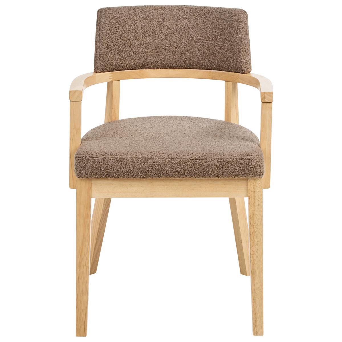 ESSZIMMERSTUHL 2er-Set Bouclé Hellbraun/Taupe Dalbo - Hellbraun, Textil (59/82/56cm) - Beliani