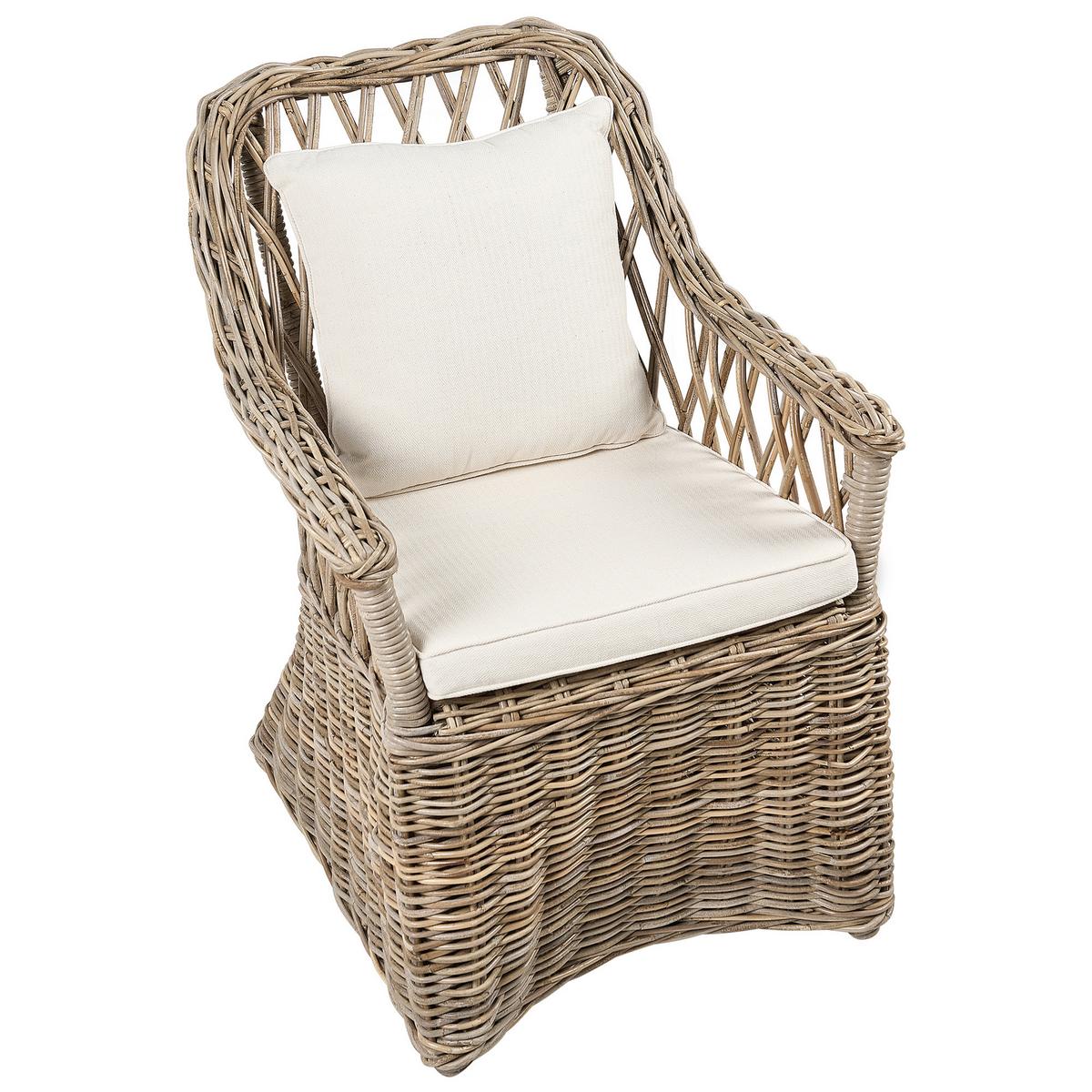 GARTENSESSEL Beige Maros II - Beige/Naturfarben, Naturmaterialien (53/90/70cm) - Beliani