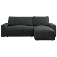 ECKSOFA ARGOS Dunkelgrau Struktur - Dunkelgrau/Schwarz, Kunststoff/Textil (245/150cm) - MKS