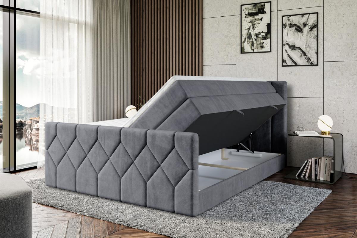 BOXSPRINGBETT CATOR-Z KING - 180x200 - H3/H4 - Dunkelgrau - Dunkelgrau, Holzwerkstoff (180/200cm) - ALTDECOR