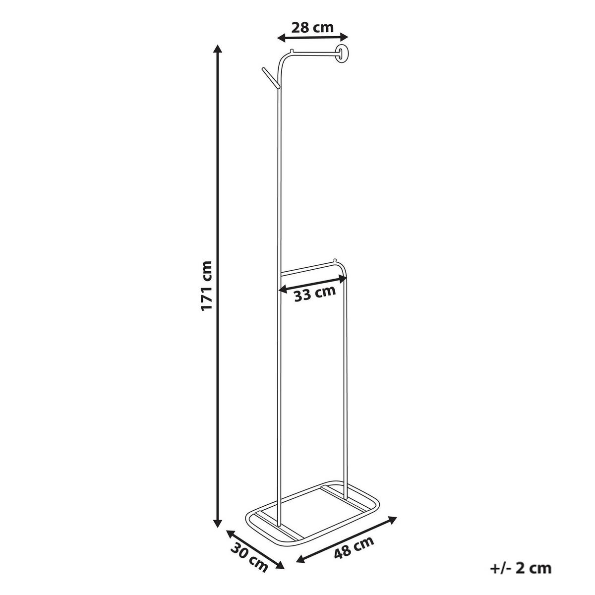 GARDEROBENSTÄNDER Silber Eureka - Silberfarben, Metall (48/171/30cm) - Beliani
