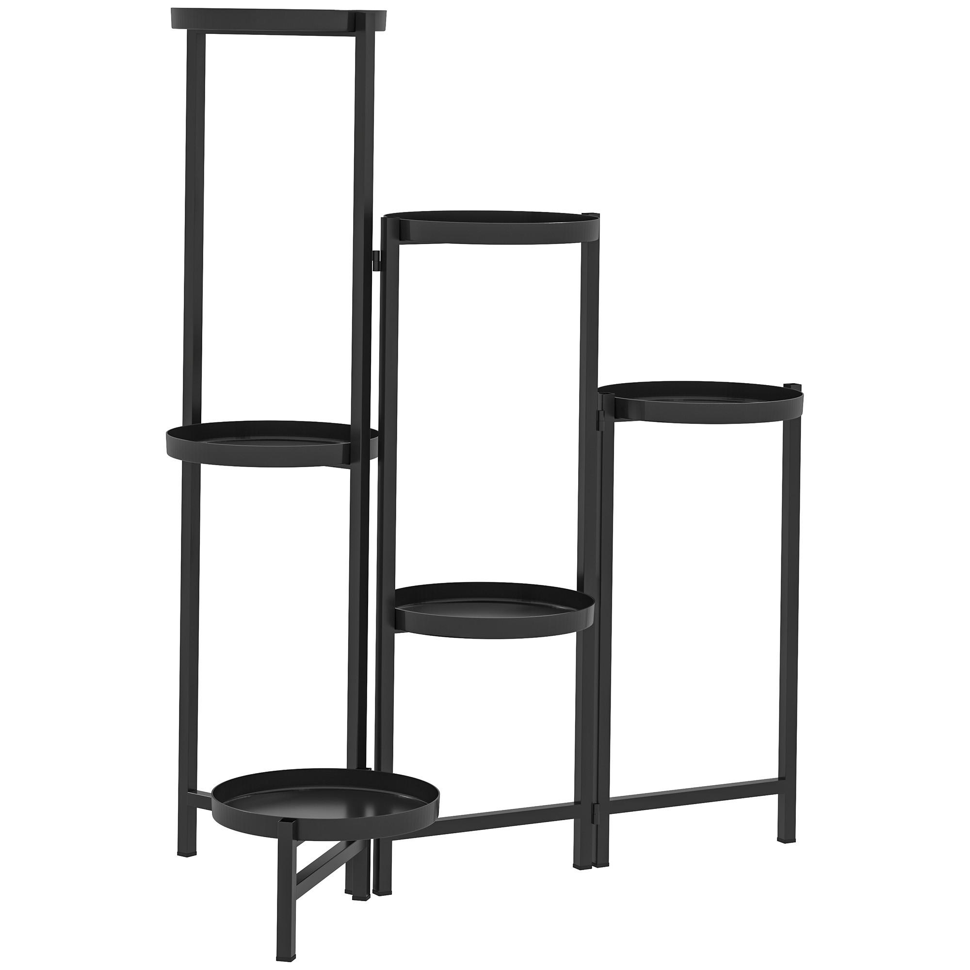 PFLANZENSTÄNDER Metall Schwarz - Schwarz, Metall (40/80/60cm) - Outsunny