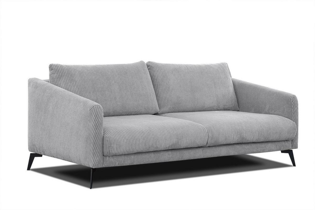 SOFA VILT 3-Sitzer, hellgrau - Hellgrau/Schwarz, Holzwerkstoff/Textil (202/89/94cm) - Wozimo