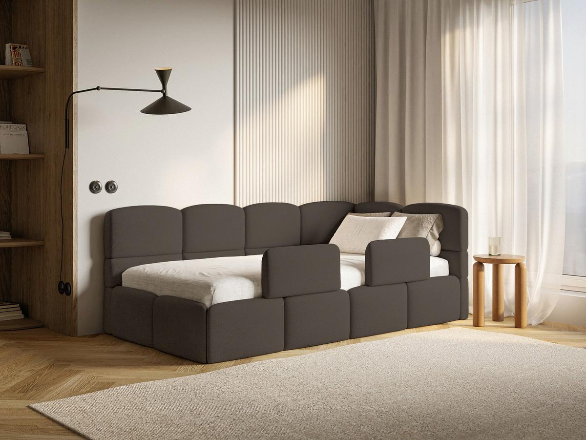KINDERBETT Cloudy Braun 120 cm, Chenille - Schwarz/Braun, Kunststoff/Textil (120/200cm) - Selsey