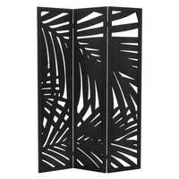 PARAVENT 3 teilig Sapporo 170x121 cm Schwarz aus Holz - Braun, Holz (121/170/2cm) - ML-DESIGN