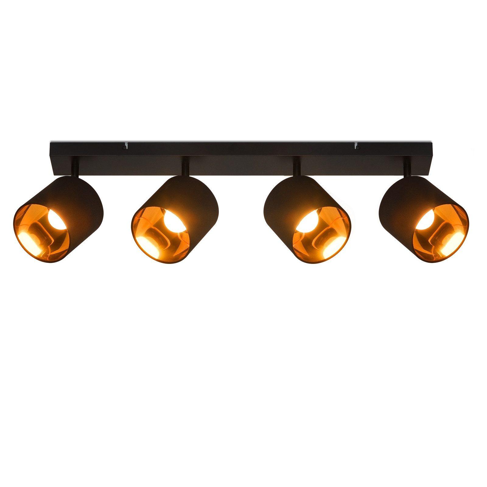 DECKENSTRAHLER Jon 67/11/20 cm - Schwarz, Metall (67/11/20cm) - ZMH