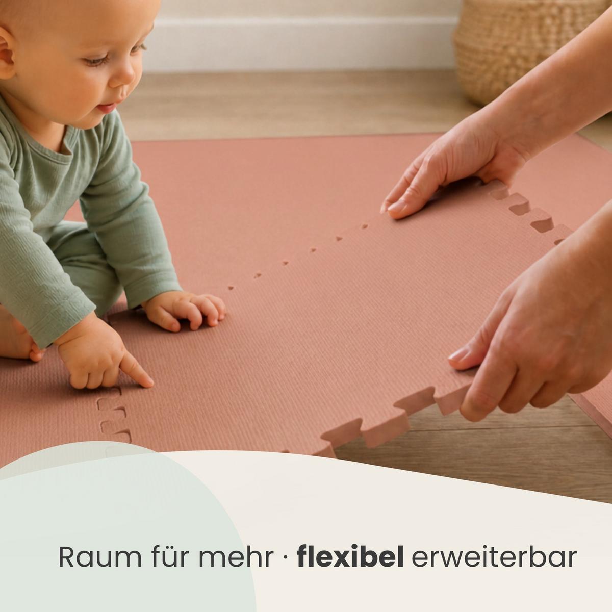SPIELMATTE ab Null - 90 cm Baby Puzzlematte Rosa - Rosa, Kunststoff (30/30cm) - Littletom