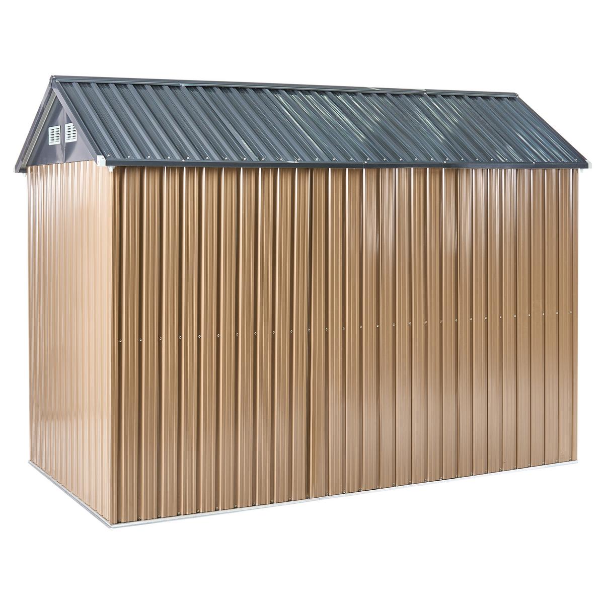 GERÄTEHAUS 313 cm 220 cm Braun Nocciano - Dunkelgrau/Braun, Metall (313/218/220cm) - Beliani