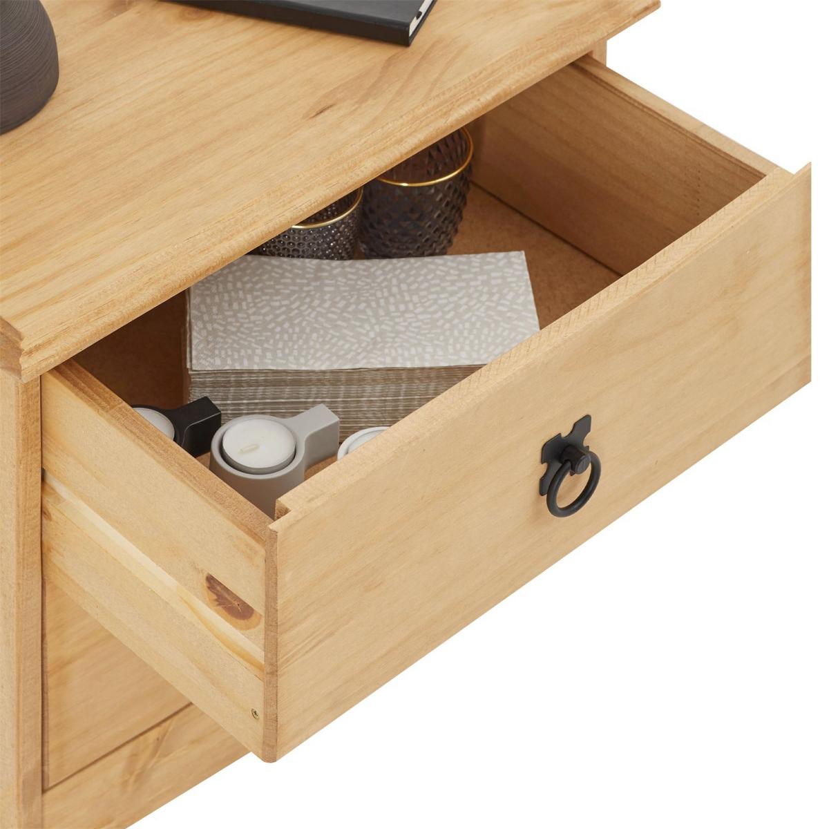 NACHTKOMMODE BARRIO - Naturfarben, Holz (48/41/37cm) - CARO-Möbel