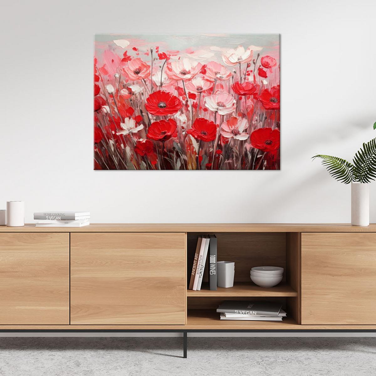 LEINWANDBILD Blumen 60x40cm - Rosa, Textil (60/40cm) - Feeby
