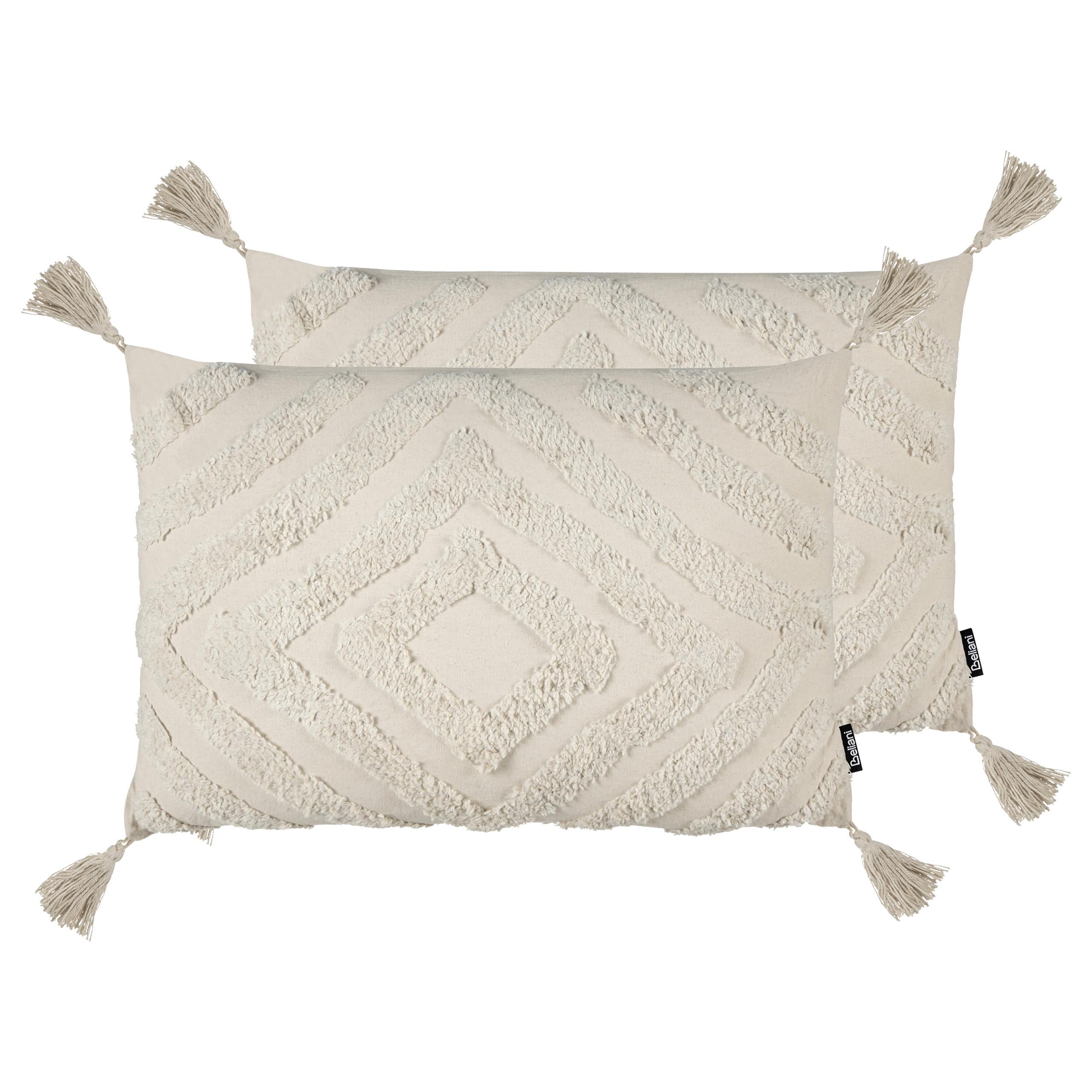 DEKOKISSEN Beige 40/60 cm Crataegus - Beige, Textil (60/40/10cm) - Beliani