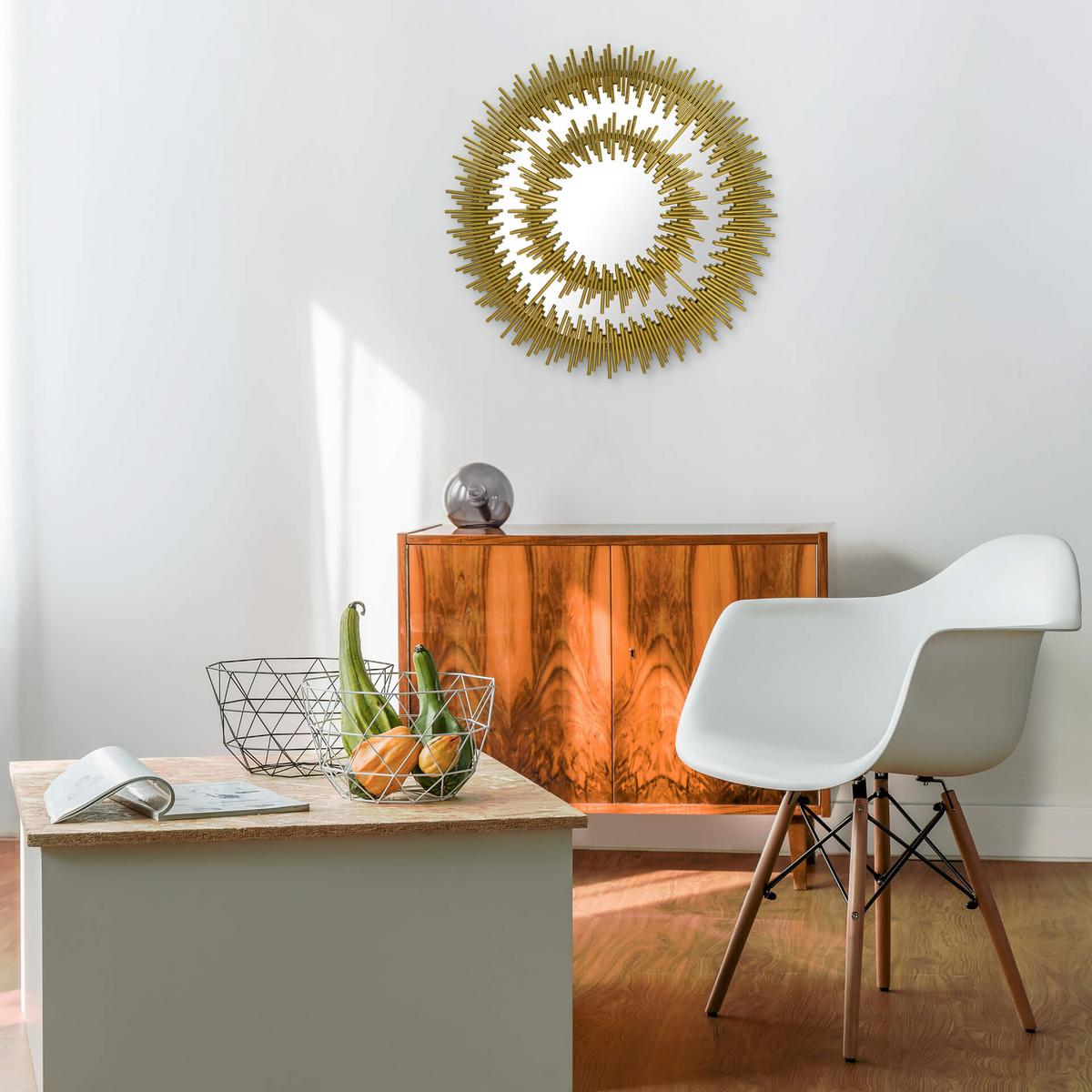 WANDSPIEGEL Gold 72/72 cm - Goldfarben, Metall (10.95/72/3cm) - KUNSTLOFT