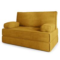 BETTSOFA LADIA aus Schaumstoff Kordstoff Gelb Schlaffunktion - Gelb, Textil (140/86/60cm) - MASSENO