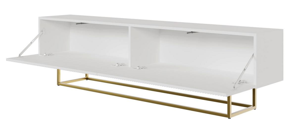 TV-SCHRANK Veldio Weiß mit goldenen Metallbeinen 175 cm - Goldfarben/Weiß, Holzwerkstoff/Metall (175/46.5/31.6cm) - Selsey