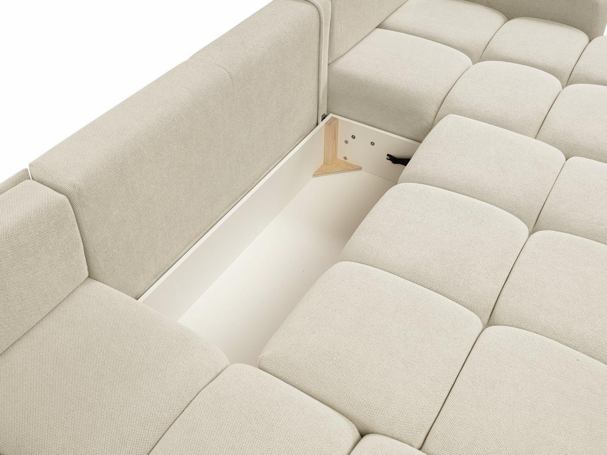WOHNLANDSCHAFT DUCA U Beige Jersey mit Schlaffunktion - Beige, Holz (359/88/177cm) - MASSENO