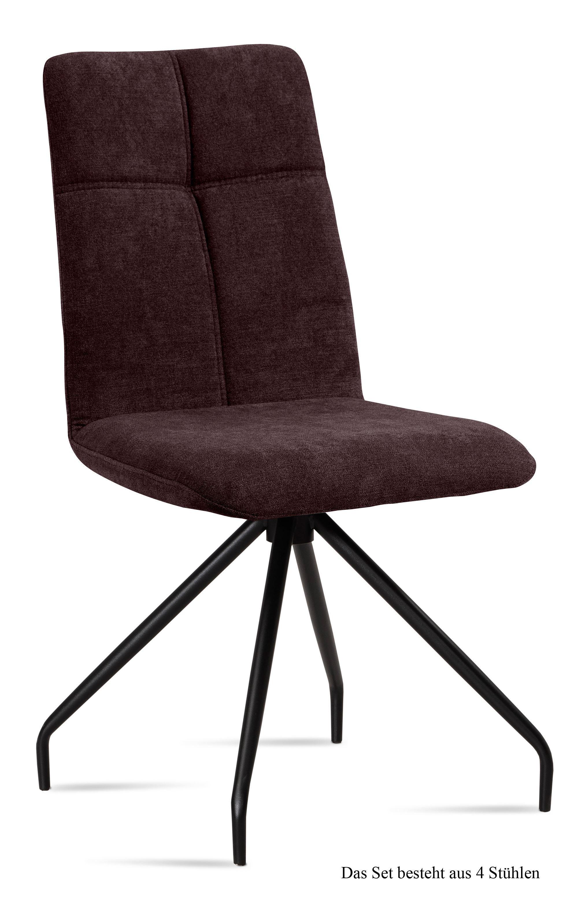 ESSZIMMERSTUHL (4er-Set) Detava 47x92x60 Schwarz/Espresso - Dunkelbraun/Schwarz, Kunststoff (60/92/47cm) - 58aufmkessel