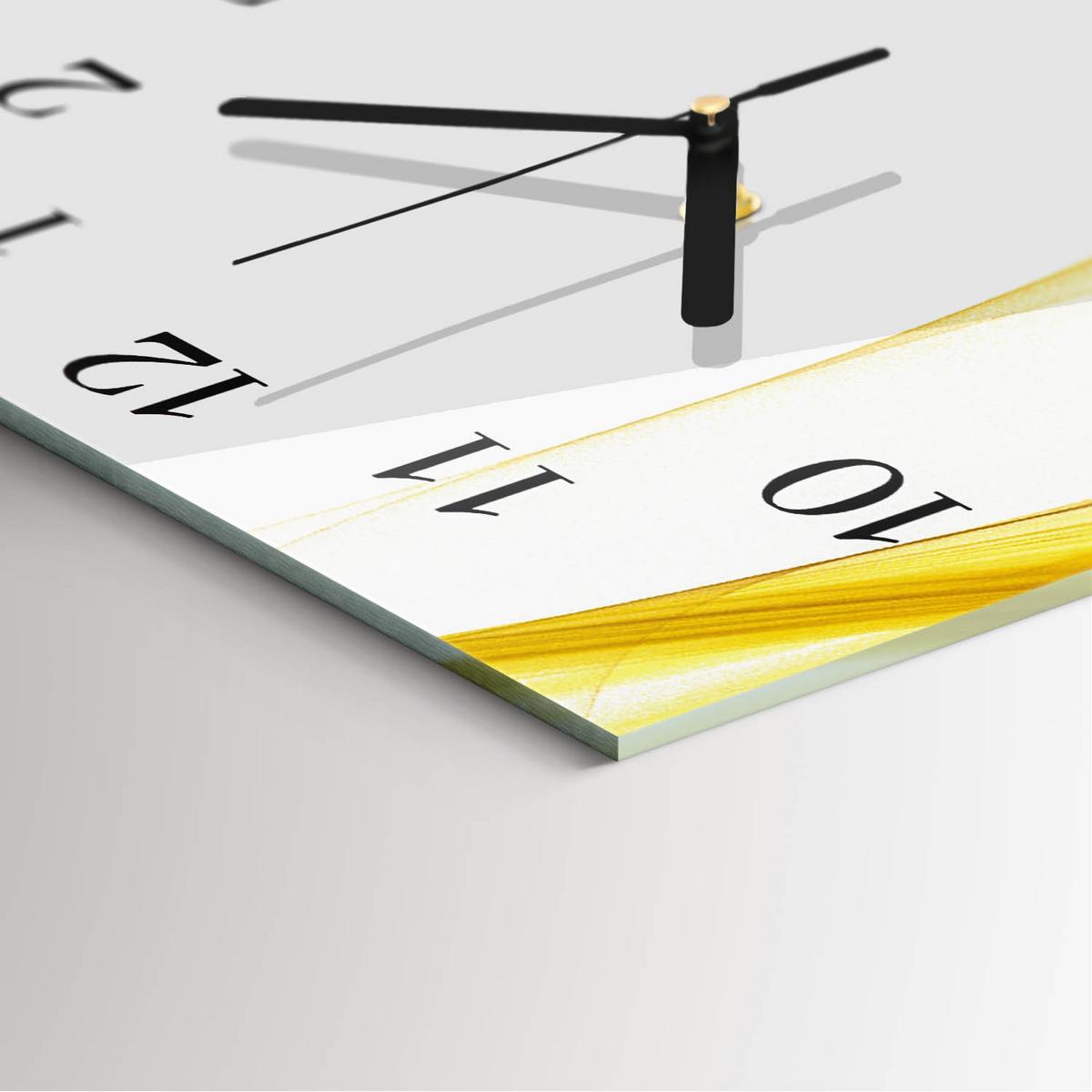 WANDUHR aus Glas 30x60 cm - Abstraktion - Gelb, Glas (30/60/0.4cm) - TULUP