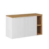 WASCHTISCHUNTERSCHRANK 100.4cm Riva Weiß und Holz - Weiß, Holzwerkstoff (100.4/59.5/40cm) - Petits-meubles