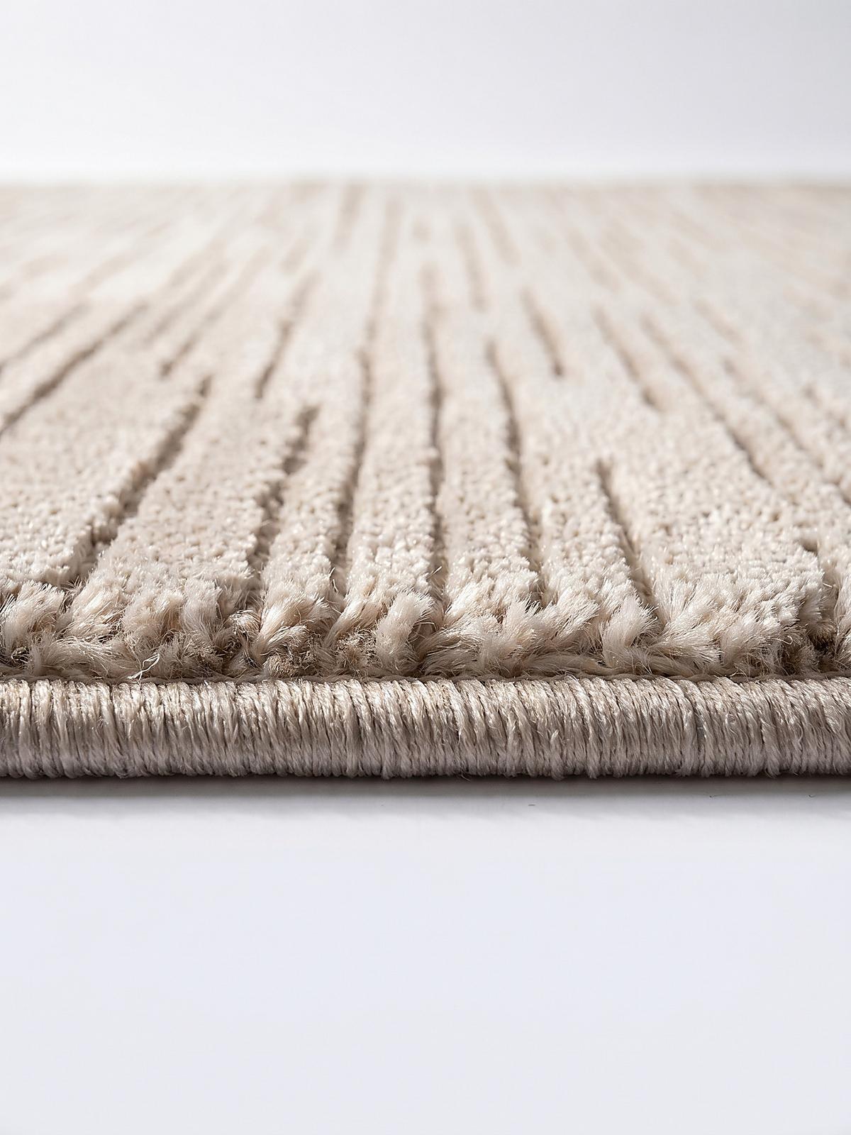 KURZFLORTEPPICH Streifen KASOS Polyester Beige 200 x 290 cm - Beige, Textil (200/290cm) - KADIMA DESIGN