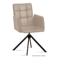 ARMLEHNSTUHL drehbar (4er-Set) Deeann 52x91x60 Schwarz/Natur - Schwarz/Naturfarben, Kunststoff (60/91/52cm) - 58aufmkessel