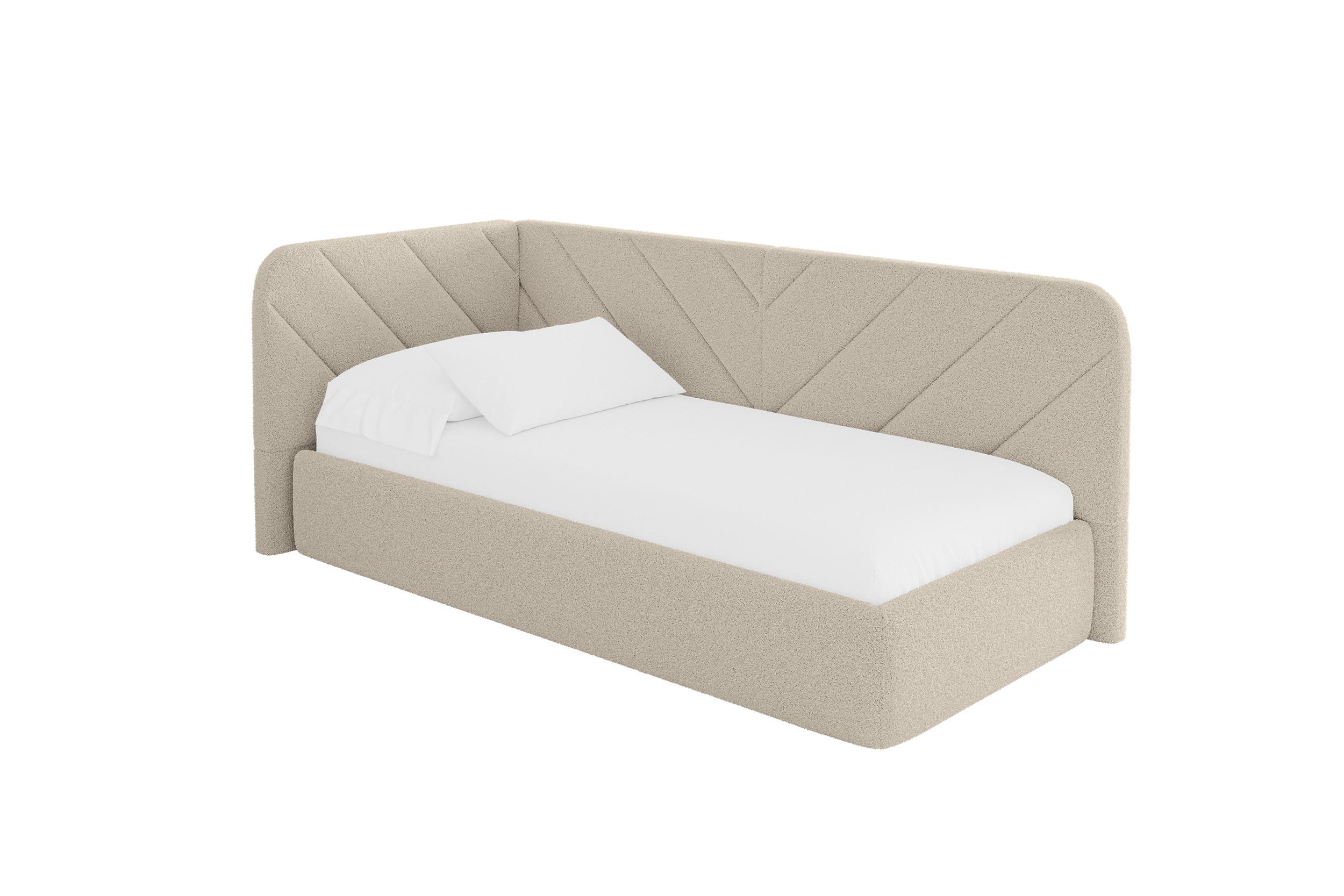 EINZELLBETT Jugendbett mit Bettkasten und Matratze H3/H4, Rechts - FIKY 100x200 Dunkelbeige - Taupe, Holzwerkstoff/Textil (100/200cm) - ALTDECOR