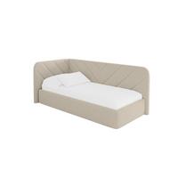 EINZELLBETT Jugendbett mit Bettkasten und Matratze H3/H4, Rechts - FIKY 90x200 Dunkelbeige - Taupe, Holzwerkstoff/Textil (90/200cm) - ALTDECOR