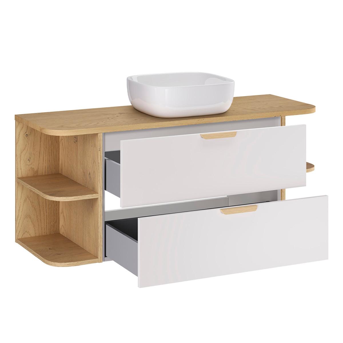 WASCHTISCH 120.4cm Oria Weiß - Weiß, Holzwerkstoff (120.4/50/45.8cm) - Petits-meubles