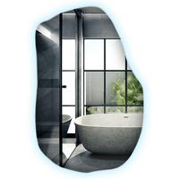 LED-SPIEGEL 80x52 cm Asymmetrisch Kaltweiß 6000K - Transparent, Glas (52/80/0.4cm) - Wallfluent