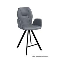 THEKENSTUHL drehbar (6er-Set) Diarria 58x109x60 Schwarz/Grau - Schwarz/Grau, Kunststoff (60/109/58cm) - 58aufmkessel