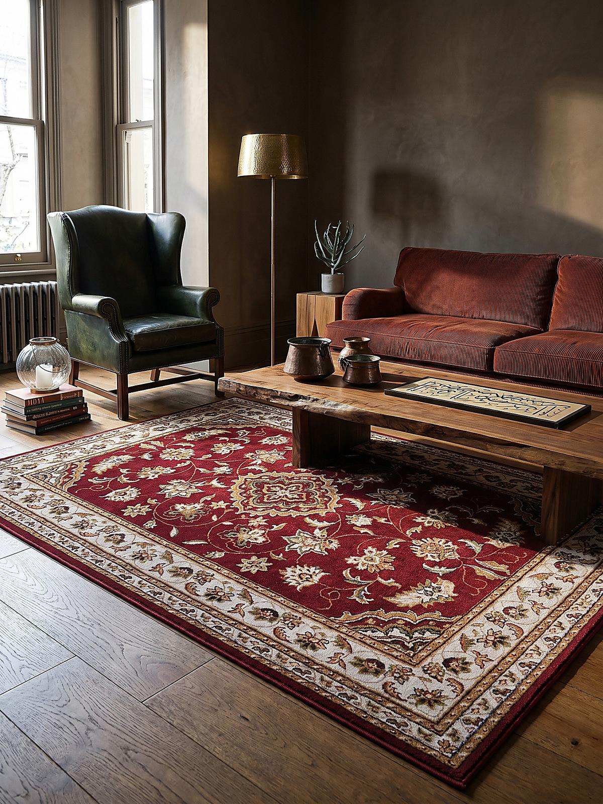 TEPPICH GLAZERT, klassisch-floral, Rot, 120 x 170 cm - Rot, Textil (170/120cm) - KADIMA DESIGN