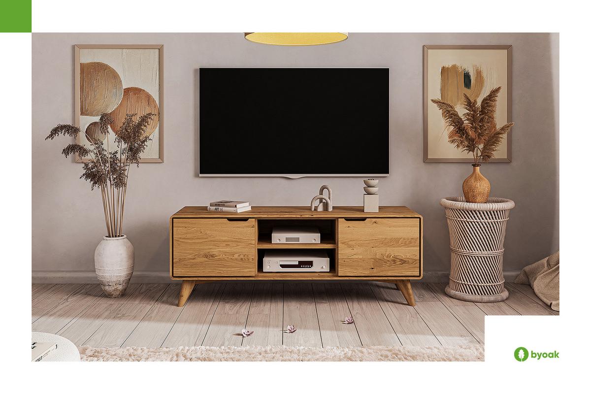GREG HIFI-SCHRANK Kernbuche - Kernbuche, Holz (134/48/40cm) - byoak