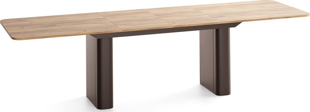ESSTISCH Riven rechteckig ausziehbar verlängerbar mit Butterfly-Auszug, Eiche Braun 200-296/90/76 cm - Eiche Wotan/Braun, Holzwerkstoff/Metall (90/296/76cm) - WFL GROUP