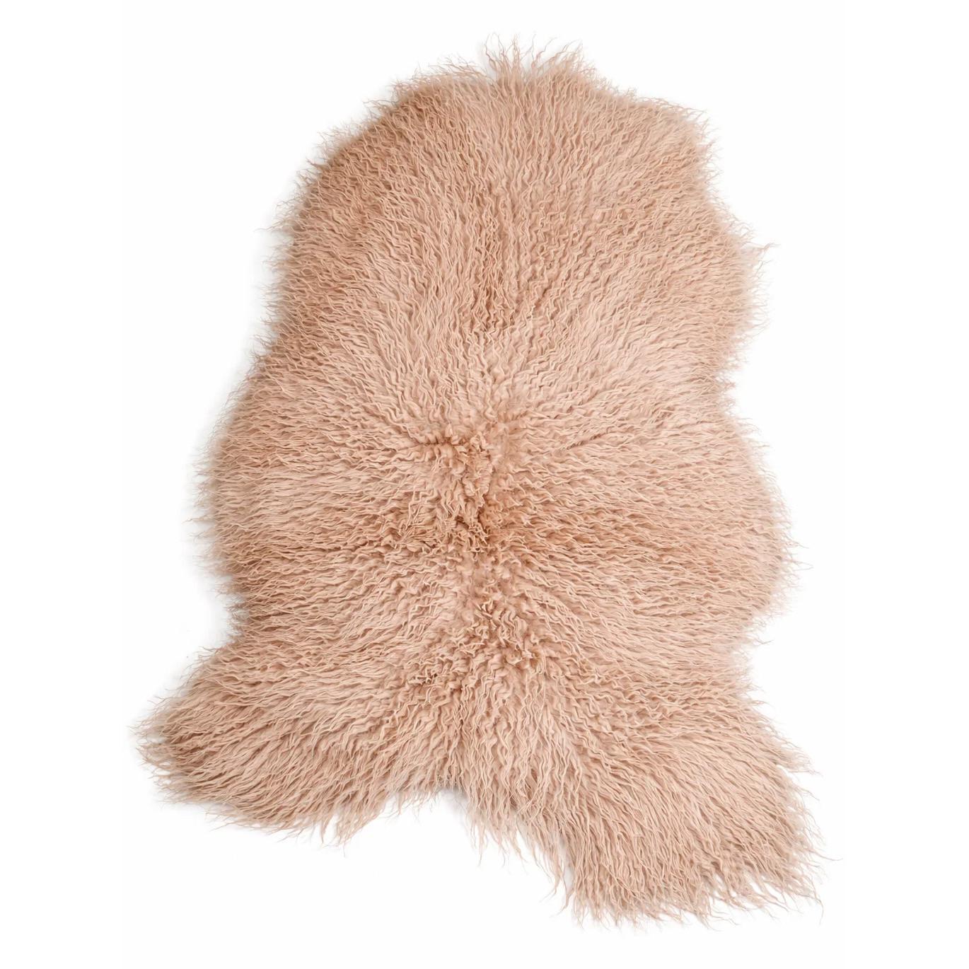 LAMMFELL Island Langhaar natur lockig weich Premium Cappuccino ca. 135 cm - Cappuccino, Fell (75/135cm) - Provellus