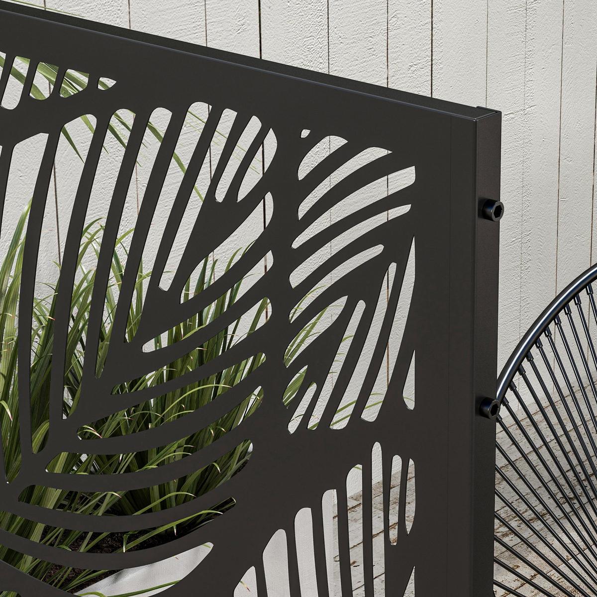 GARTENSICHTSCHUTZ, Stahl, Schwarz - Schwarz, Metall (45/198cm) - Outsunny