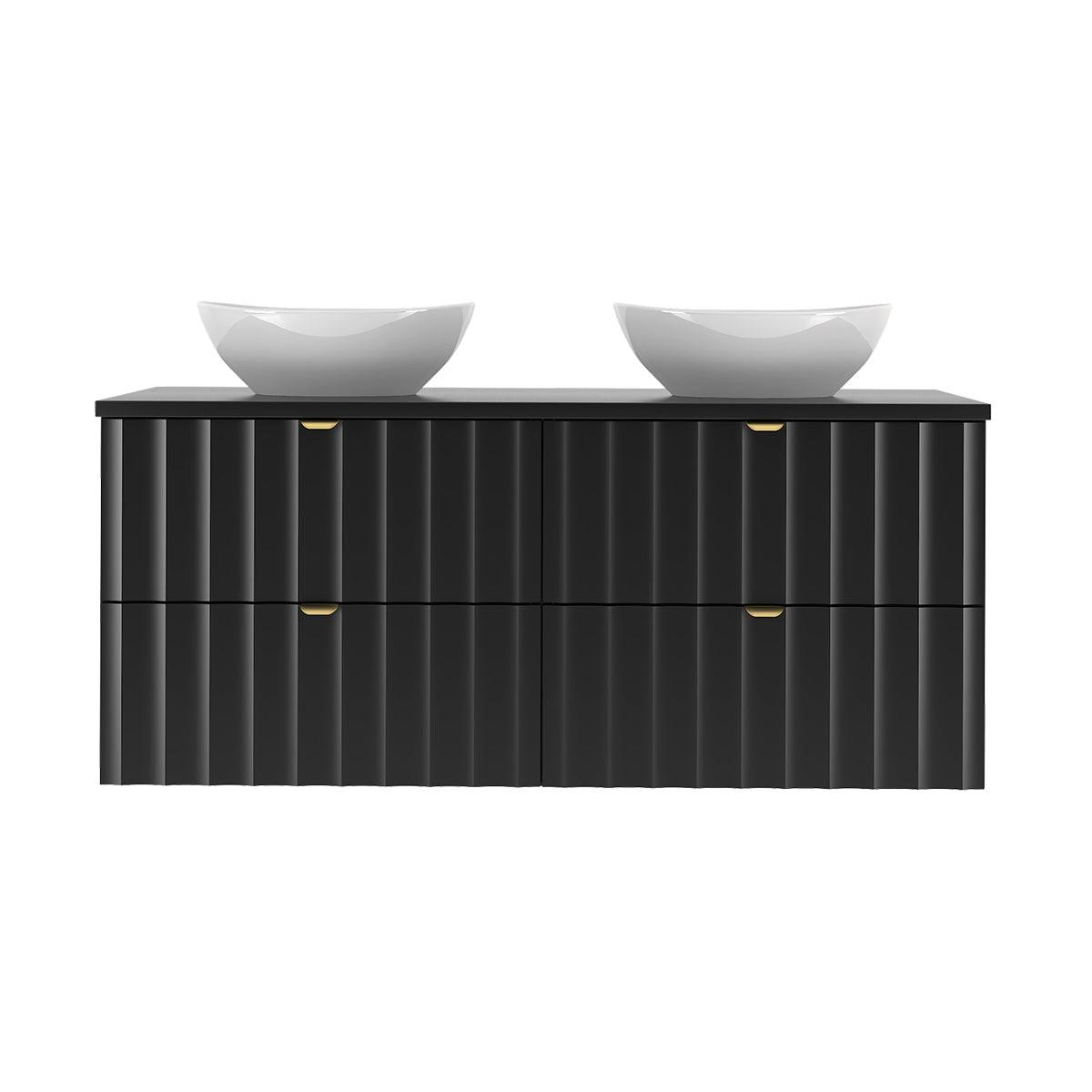 DOPPELWASCHTISCH 120.6cm Lexa Schwarz - Schwarz, Holzwerkstoff (120.6/52.2/46.5cm) - Petits-meubles