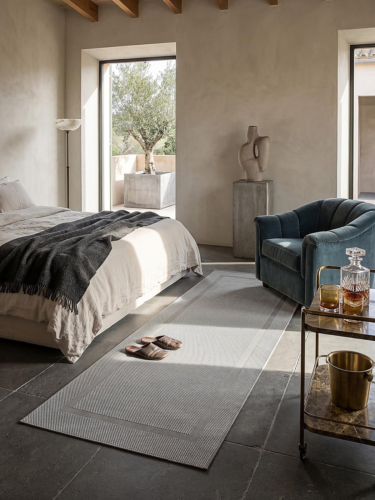 TEPPICHLÄUFER Bordüre BORNO Polypropylen Grau 80 x 150 cm - Grau, Textil (80/150cm) - KADIMA DESIGN