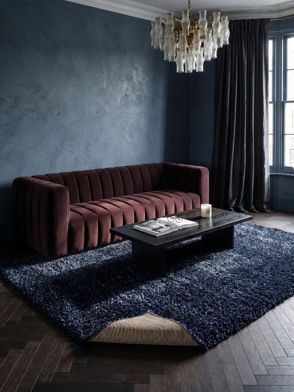 HOCHFLORTEPPICH RHEIN, einfarbig, aus Polypropylen, Marineblau, 240 x 340 cm - Blau, Textil (340/240cm) - KADIMA DESIGN