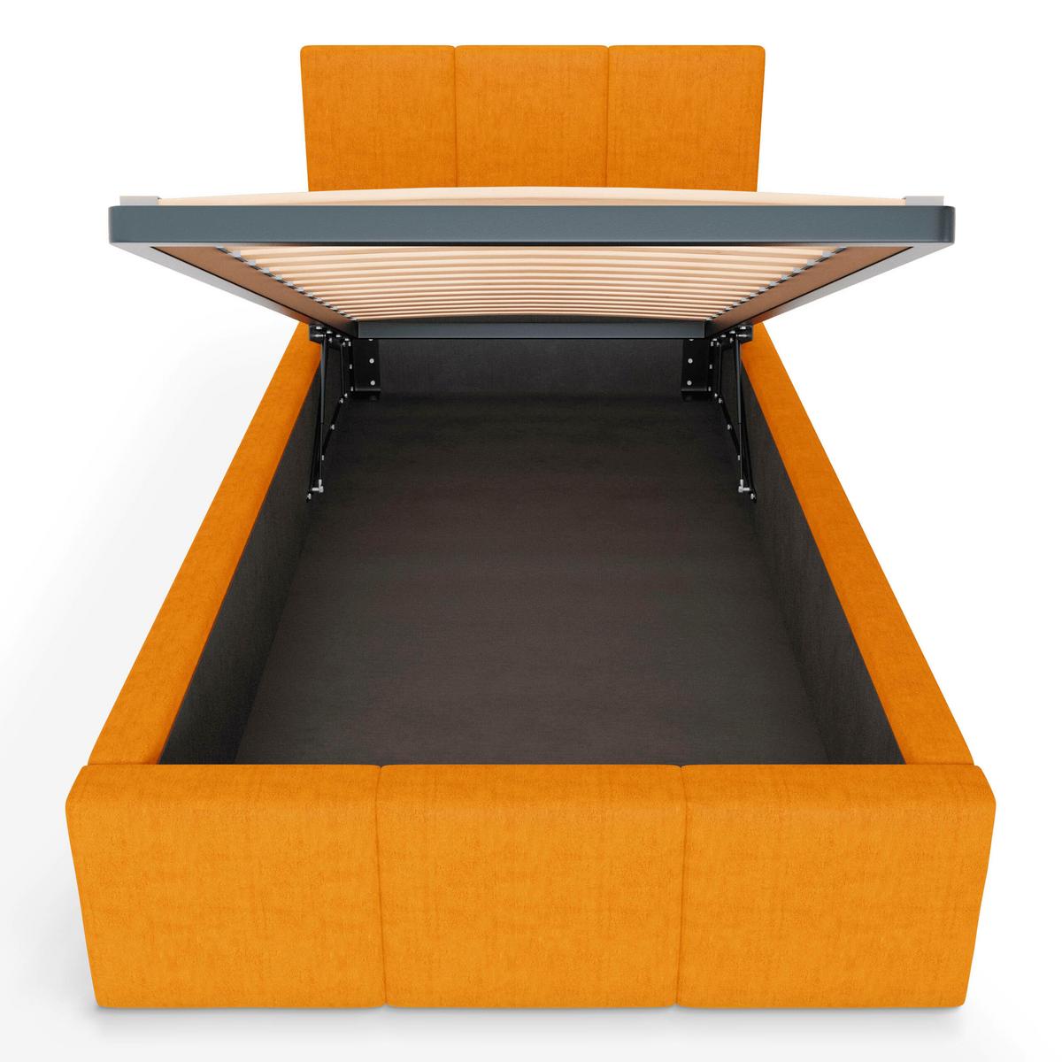 POLSTERBETT für Schlafzimmer Bett mit Stauraum Gelb 90x200 - Gelb, Holzwerkstoff/Metall (90/200cm) - Muralo