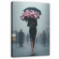 WANDBILDER Frau Blumen Modern 120x80 - Multicolor, Holzwerkstoff (80/120cm) - Wallarena