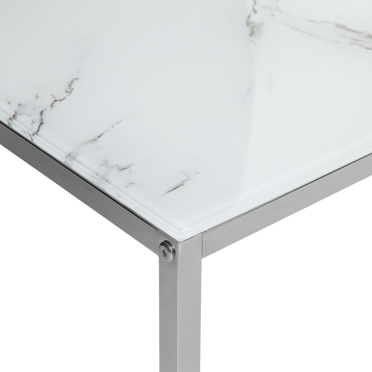 COUCHTISCH 2er-Set Quadratisch Weiß, Silber Brea - Weiß, Glas (60/60/45cm) - Beliani