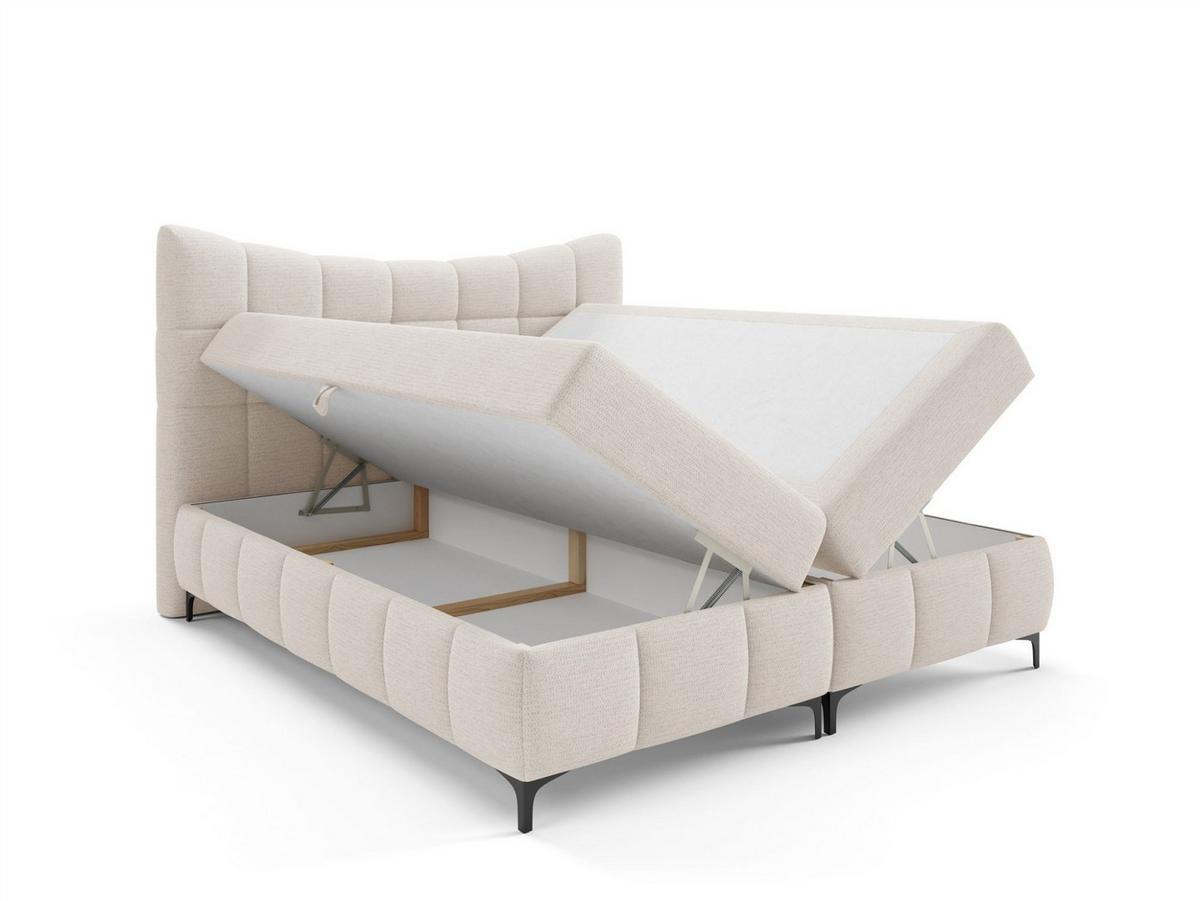 BOXBETT Charles Premi.. In Aragon - Weiß, Holzwerkstoff/Textil (140/200cm) - Fun Möbel