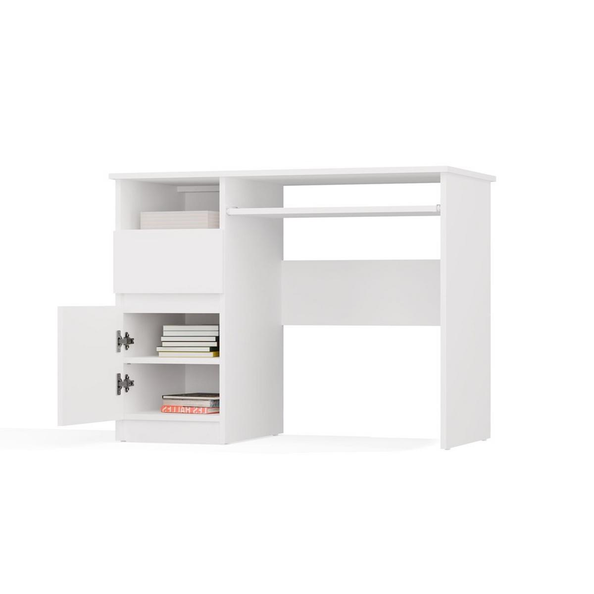 SCHREIBTISCH Weiß 98/75/51 - Weiß, Holzwerkstoff (90/50/75cm) - RAUMHIRSCH FURNITURE