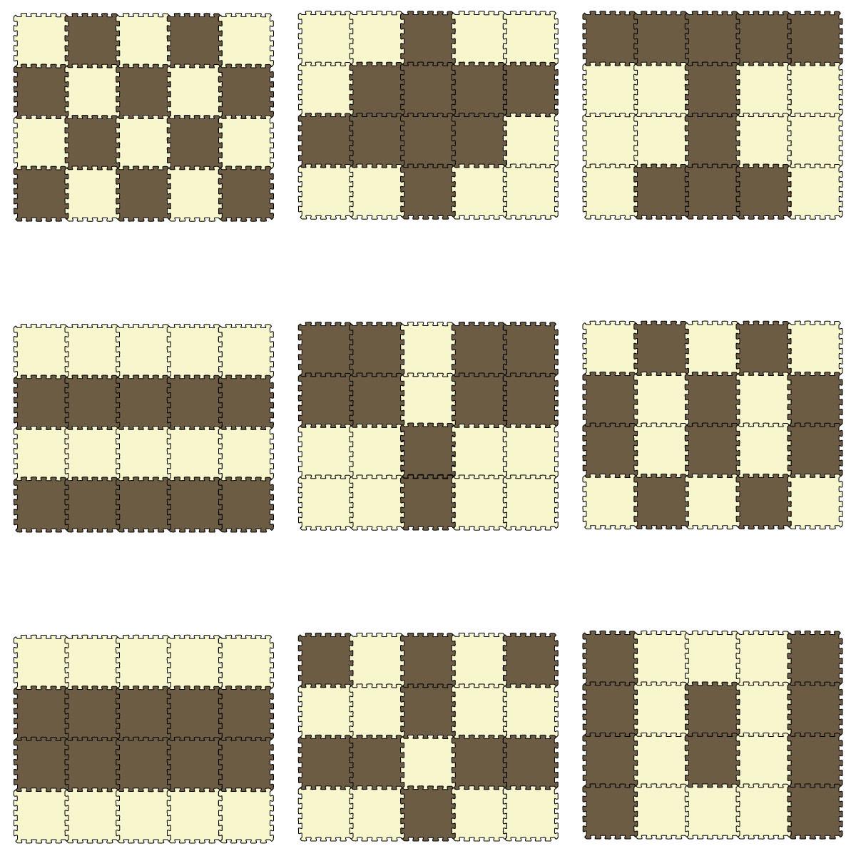 SPIELMATTE ab Null - 180/90/1 cm Puzzlematte Beige - Beige/Braun, Kunststoff (30/30cm) - Littletom