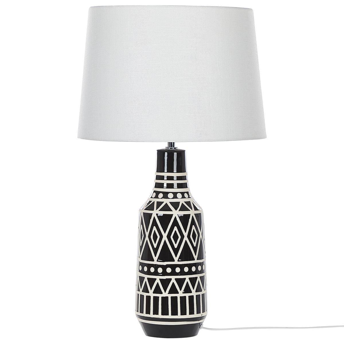 TISCHLAMPE Shebelle 38/38/68 cm - Schwarz, Keramik (38/38/68cm) - Beliani