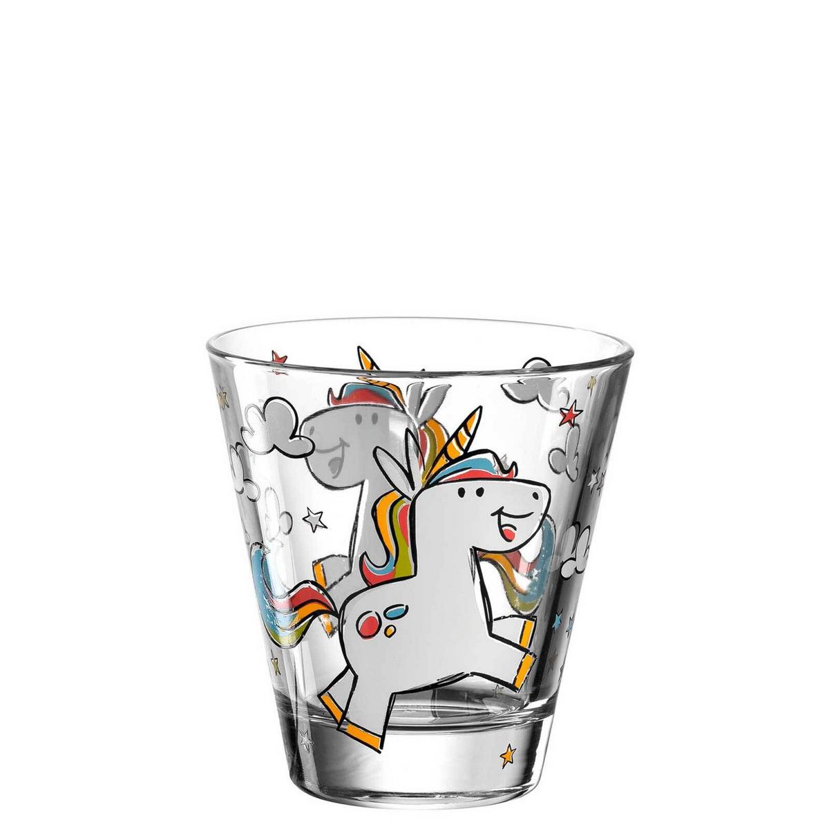 KINDERBECHER Bambini Einhorn 215 ml 6er Set - Weiß, Glas (0.215L) - Leonardo Living