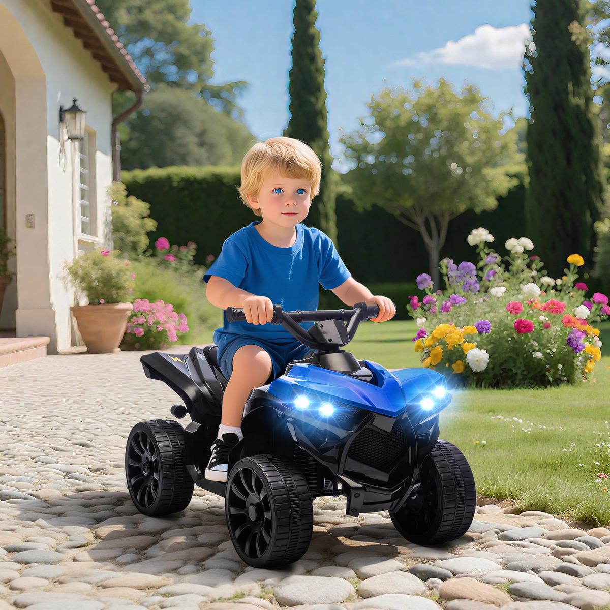 KINDER QUAD mit Scheinwerfer Blau - Blau, Metall (70/42/45cm) - AIYAPLAY