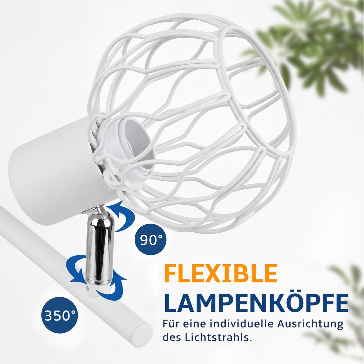 DECKENSTRAHLER Hylveth 25/10/18 cm - Weiß, Metall (25/10/18cm) - ZMH