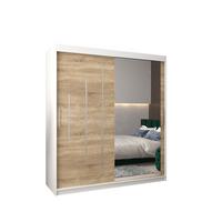SCHWEBETÜRENSCHRANK 200/180/62 2-türig - Silberfarben/Weiß, Holz/Kunststoff (180/200/62cm) - Abiks Möbel