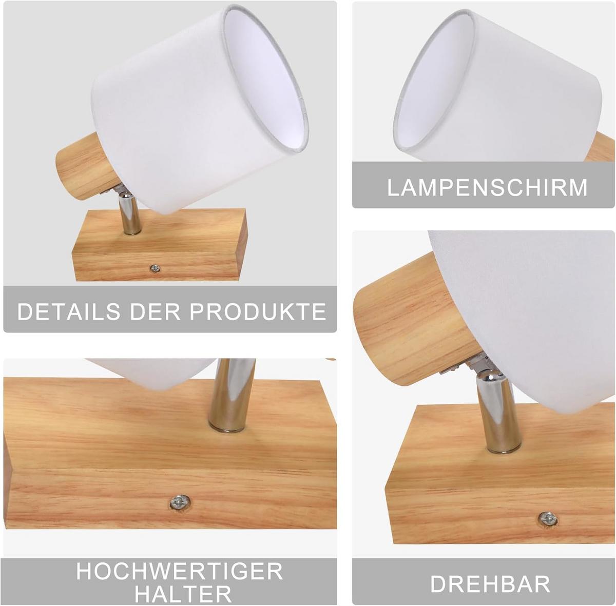 DECKENSTRAHLER Kakashi 13/13/21cm - Eukalyptusholzfarben, Holz (13/13/21cm) - ZMH